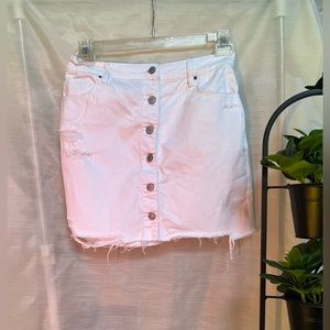 WHITE JEAN SKIRT